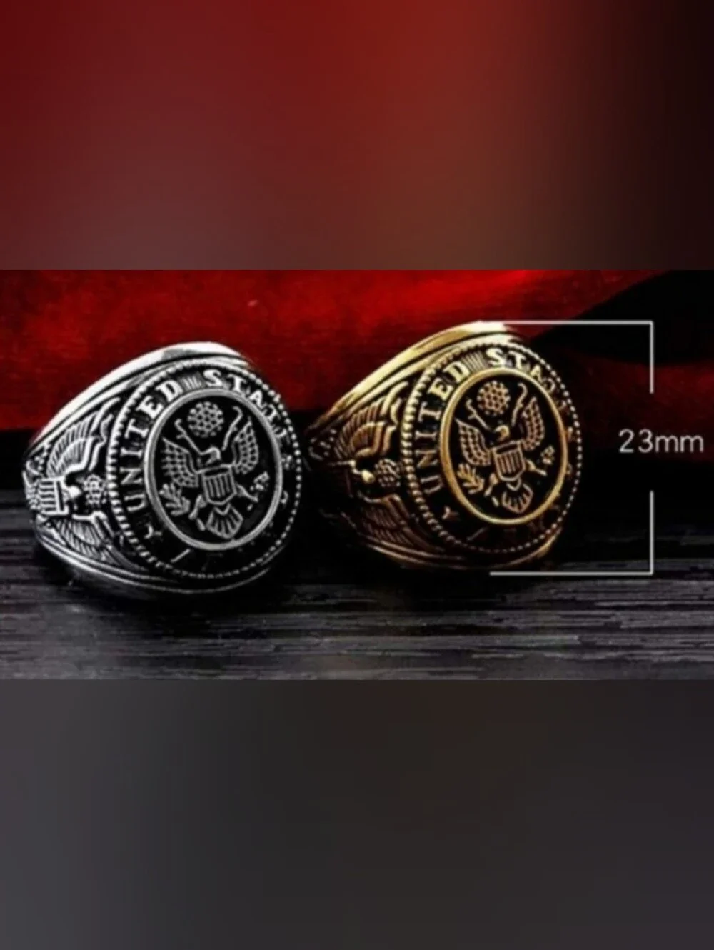 New Stainless steel US Army American Flag Eagle ring Sizes 7 - 13 Available